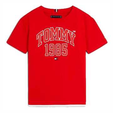 Tommy Hilfiger Boys Tee Varsity 08206 Deep Crimson